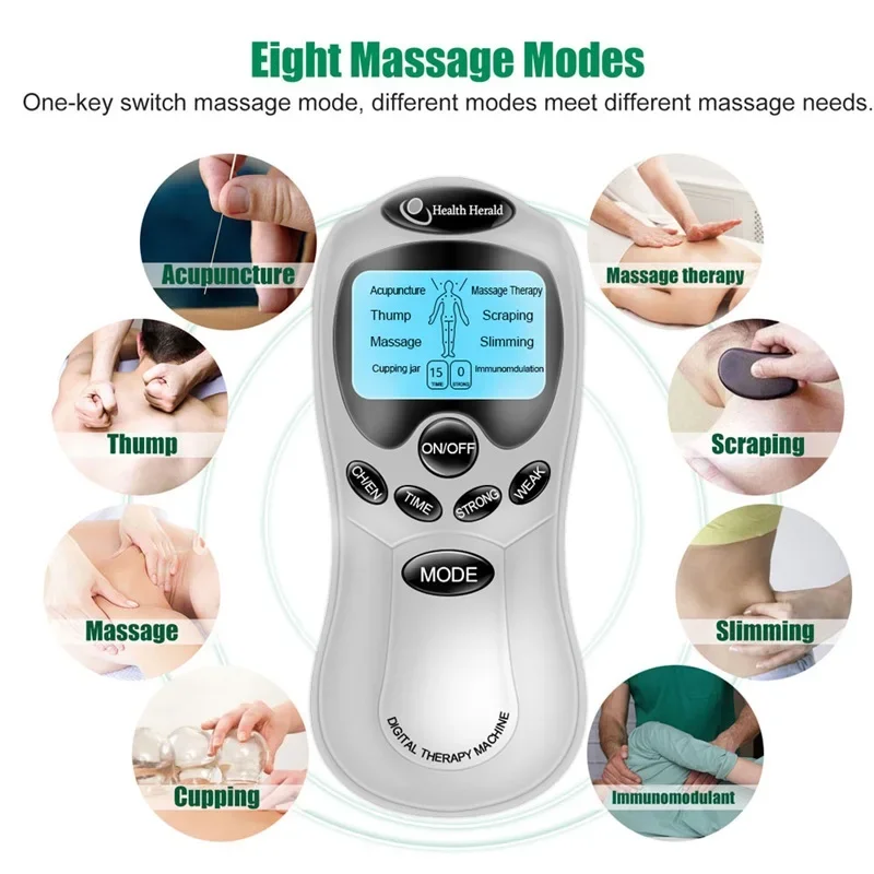 Eletric Muscle Stimulator Tens Unit Machine Pulse Meridian Therapy for Body Massager Neck and Back Relax Massager Pain Relief