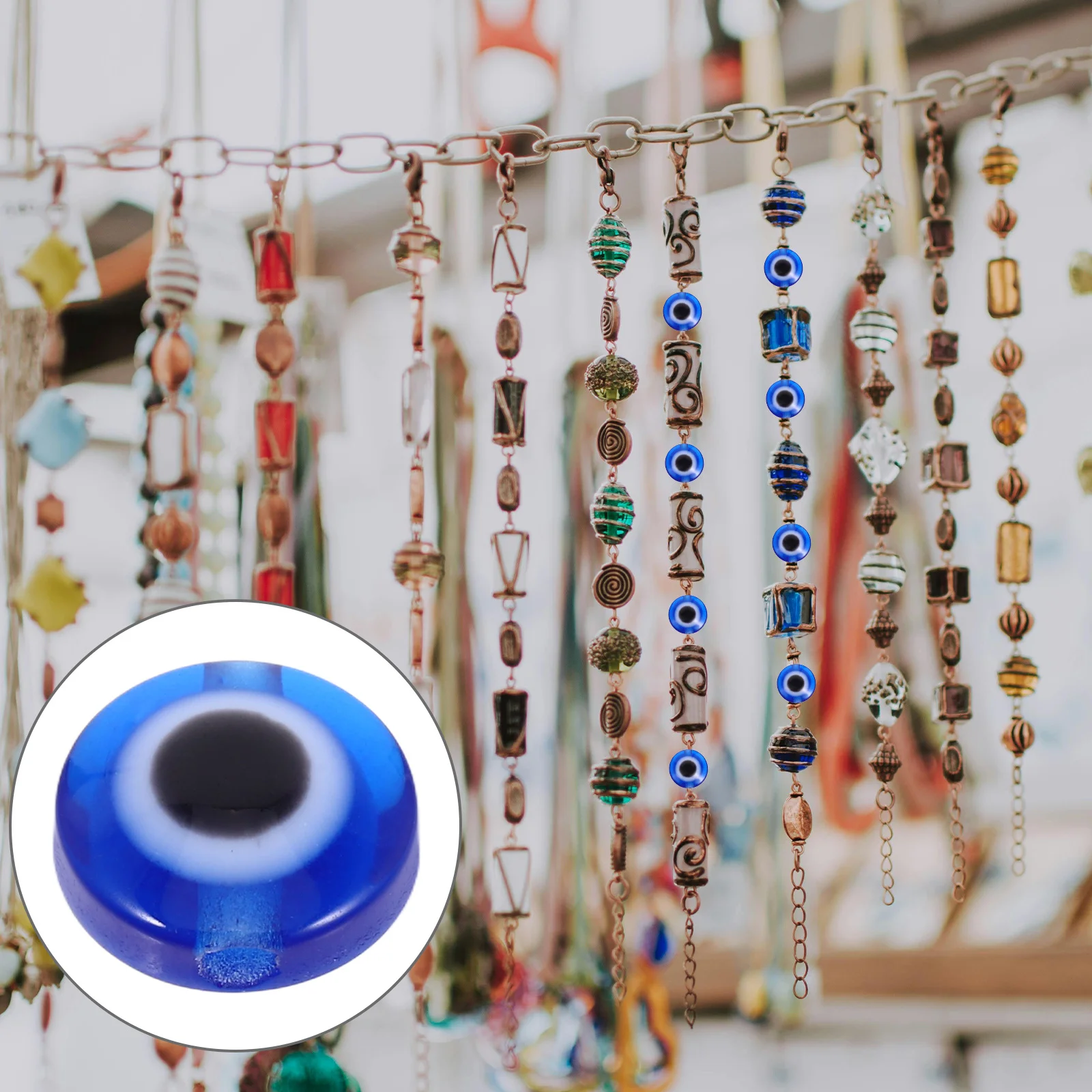 

100Pcs Blue Eyeball Charms for DIY Jewelry Making Pendants Craft Projects Resin Style Dangle Pendant Set Blue DIY Pendant Charms