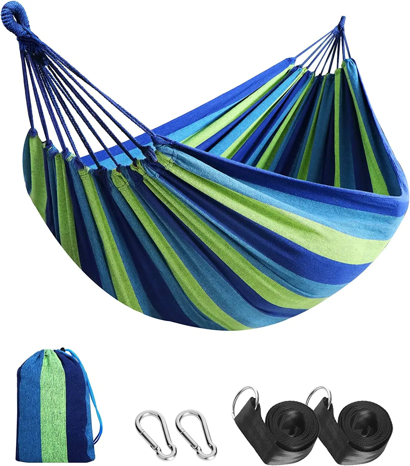 

Garden Cotton Hammock Comfort Fabric Hammock with Tree Strap Durable Hammock That Can Hang Up To 450 Pounds