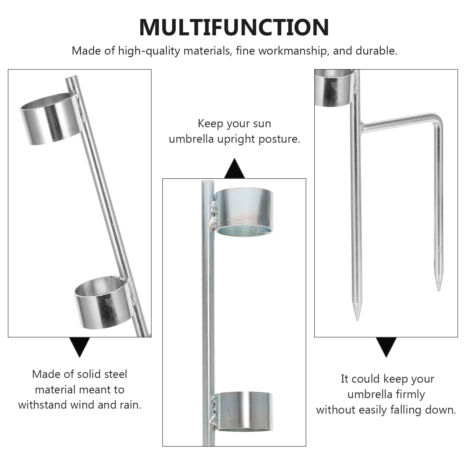 

Extra Long Ground Anchor For Outdoor Umbrella Stainless Steel Sand Heavy Duty Pole Holder Umbrella Base Stand