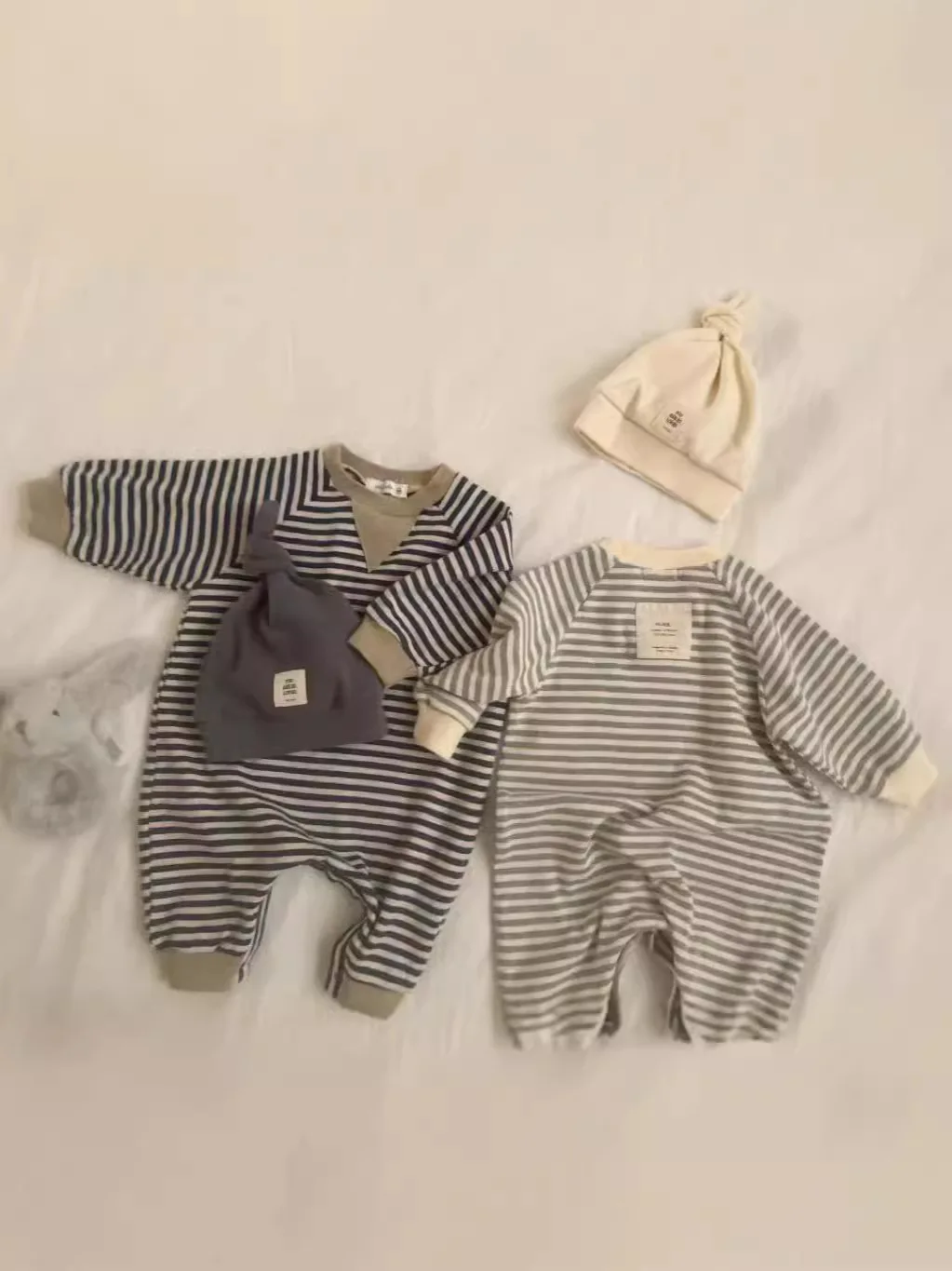 2024 Autumn New Baby Long Sleeve Casual Striped Romper Infant Boy Girl Cotton Soft Loose Jumpsuit Newborn Toddler Clothes 0-24M