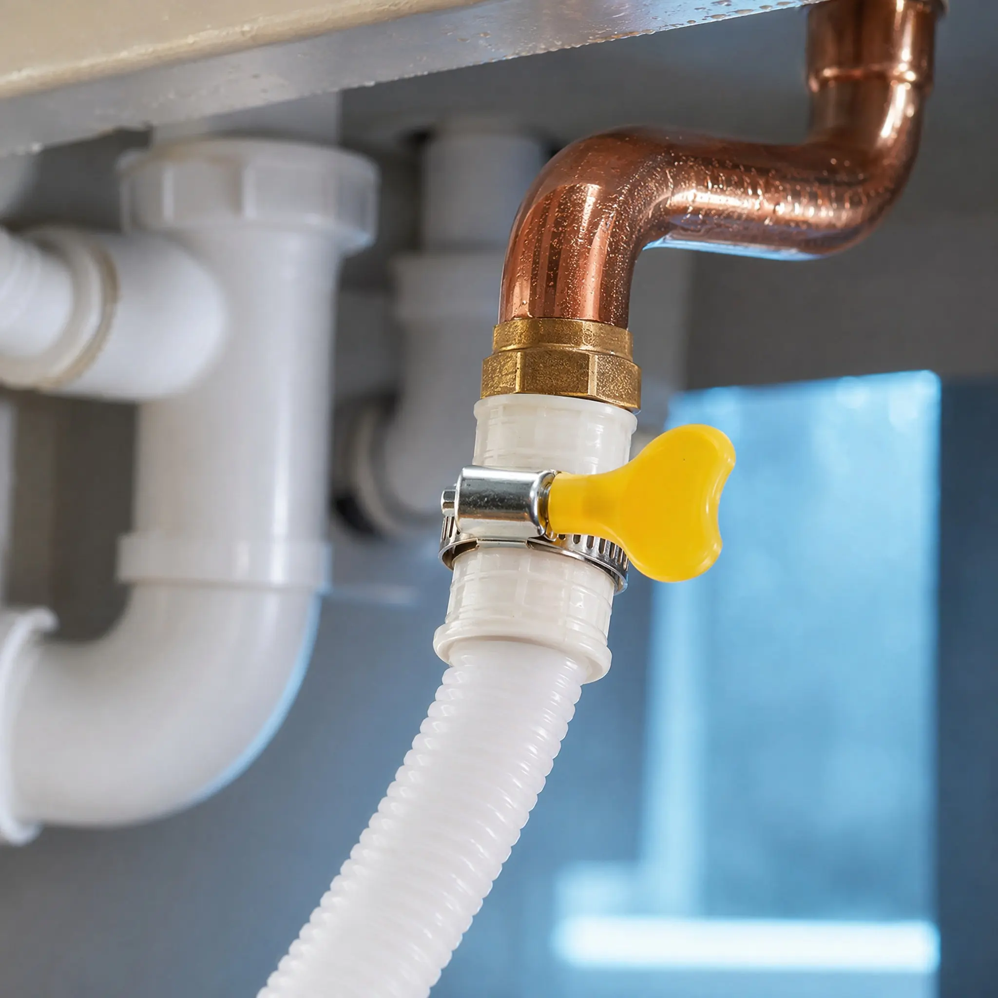 Washing Machine Drain Hose Extension for Portable Ac Air Conditioner Unit Inlet Flexible Tubing Stainless Steel Clamp Pe ABS