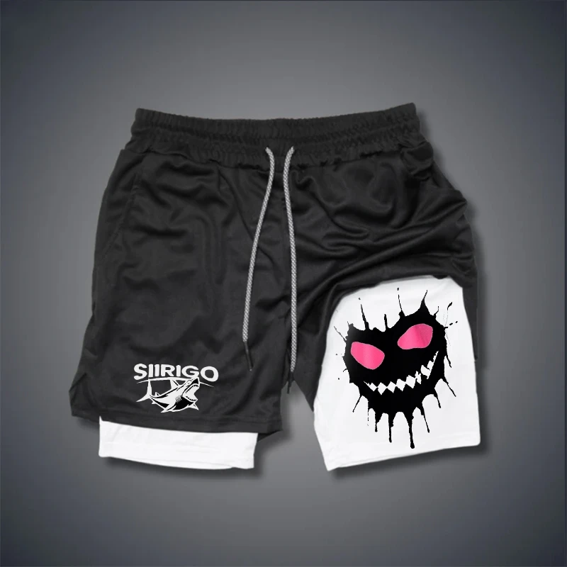 2024 Evil Smiling Face Pattern Printed Shorts Sports Casual Quick Drying Sports Trendy Shorts Men's Eight Color Shorts XS-3XL