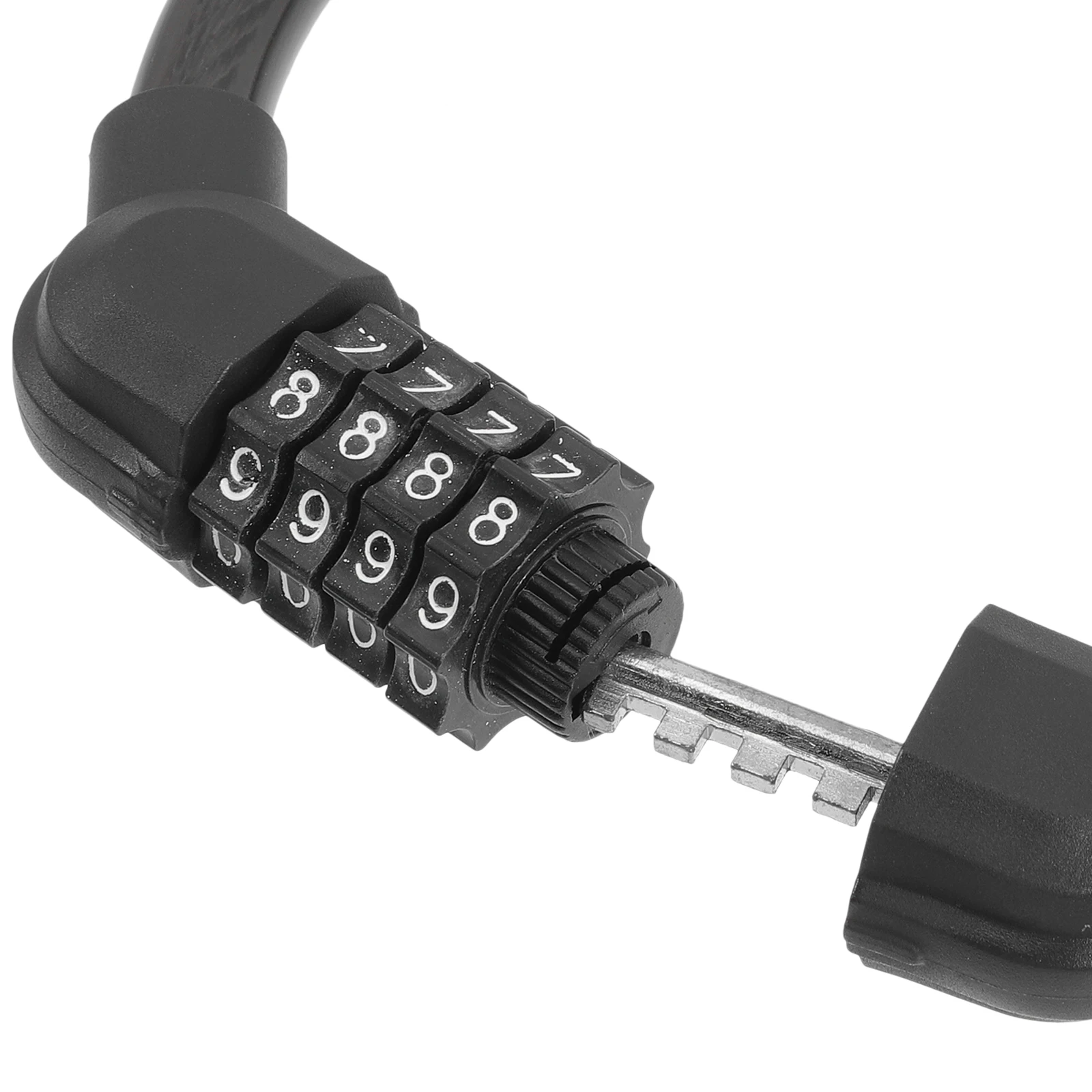 

2pcs Cable Bicycle Lock Black Abs Professional Multi function Bike Accessory Wear resistant Portable Reusable Daily Use Outdoor