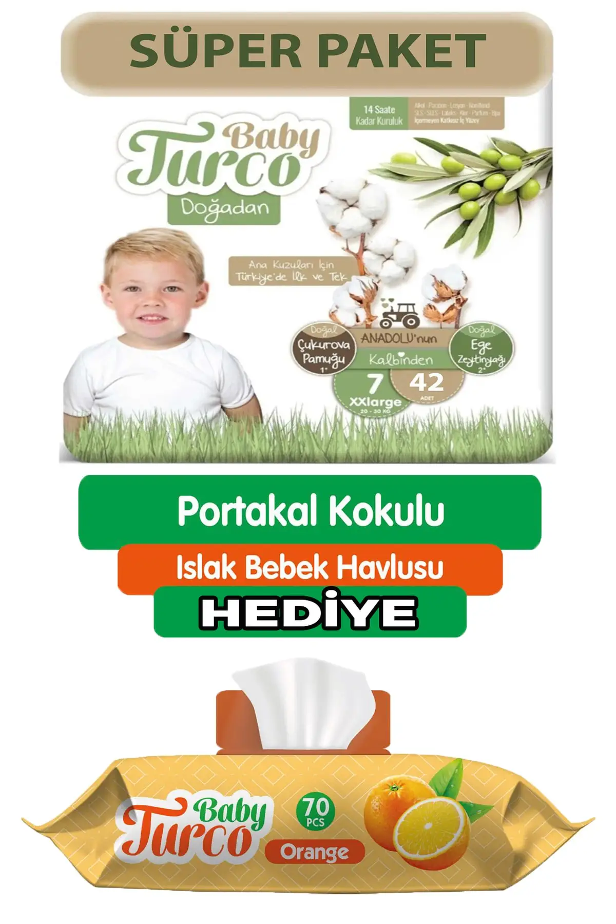 แอลกอฮอล์ Paraben โลชั่นและฟรีผ้าฝ้ายและ Olive Oil จำนวน Maxi 42 Li ผ้าอ้อมเด็ก