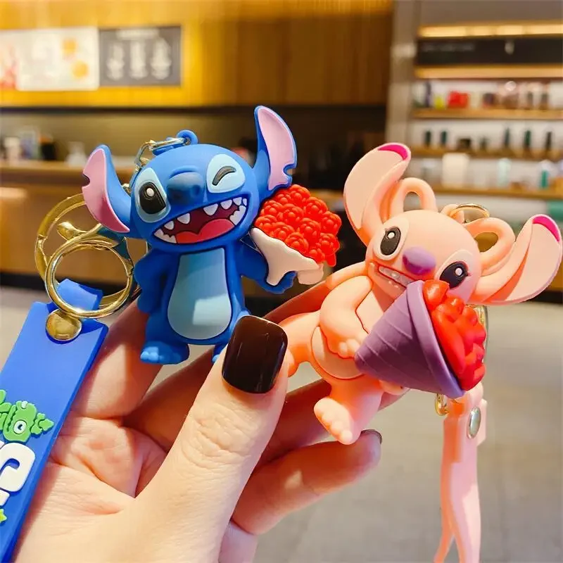 

Cartoon Stitch Keychain Doll Keychain Cute Car Key Charm Kawaii Student Schoolbag Pendant Girl Birthday Gift Kids Anime Toys