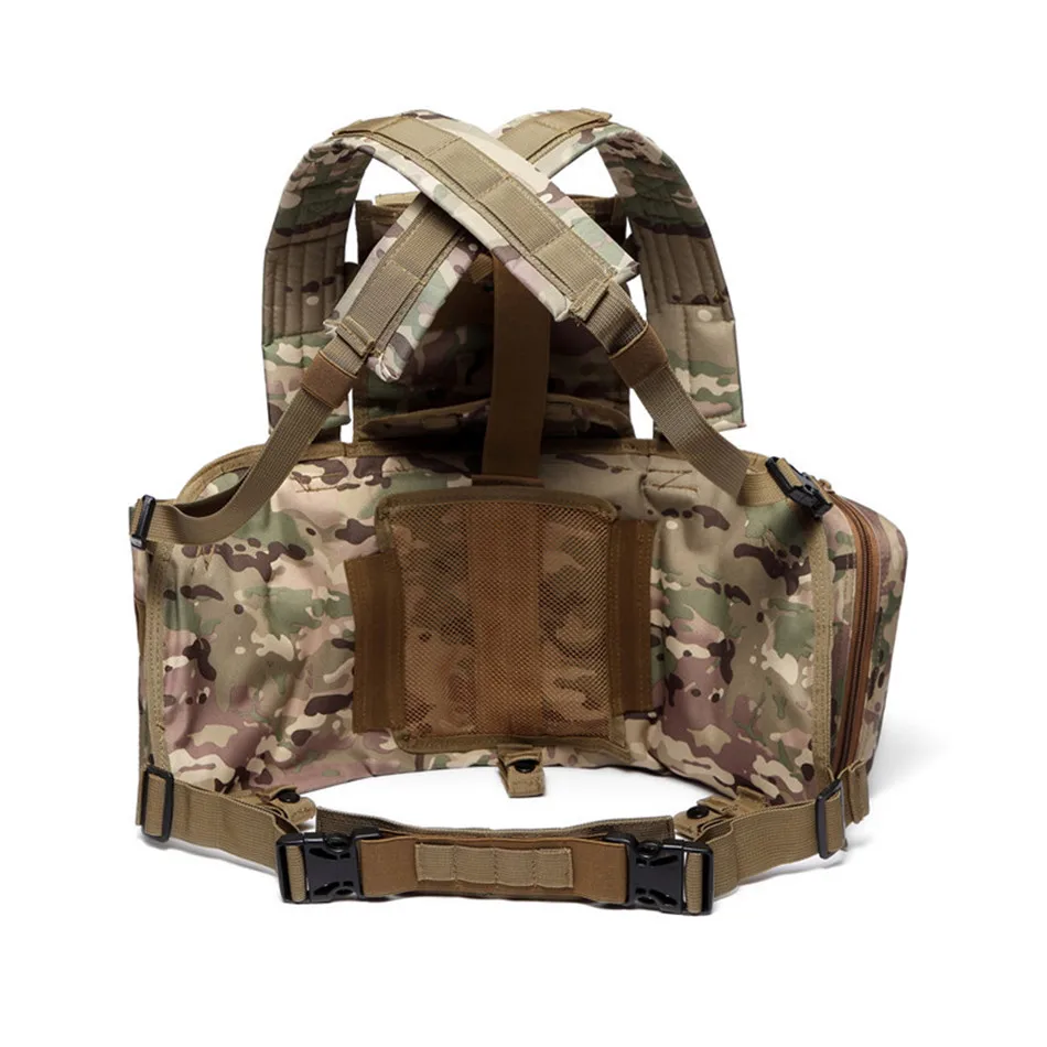 RRV Molle Tactical Combat Vest Field Reconnaissance Outdoor Sports CS Camouflage Protective Vest Bag Training Chest Equipment