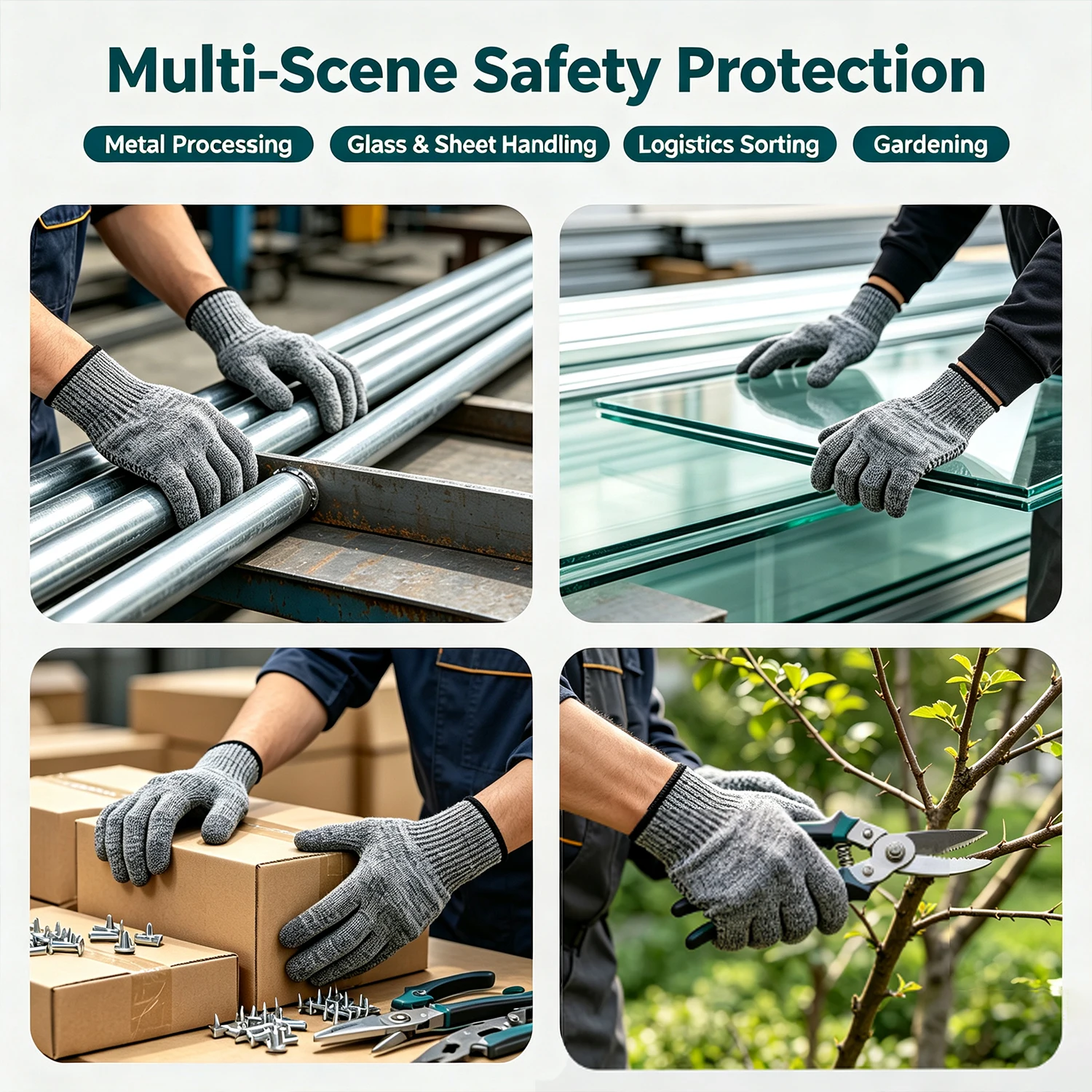 Level 5 Protection Cut Resistant Gloves Food Safe Heavy Duty Knit Anti-Cut Gloves, Multipurpose Safety Gloves for Cooking, Glass