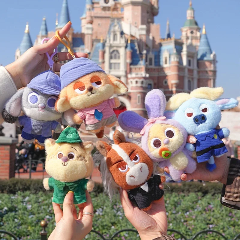 

12-14cm Classic Hot Anime Genuine Zootopia Plush Dolls Keychains Small Pendant Bag Hangings Christmas Birthday Gifts For Kids