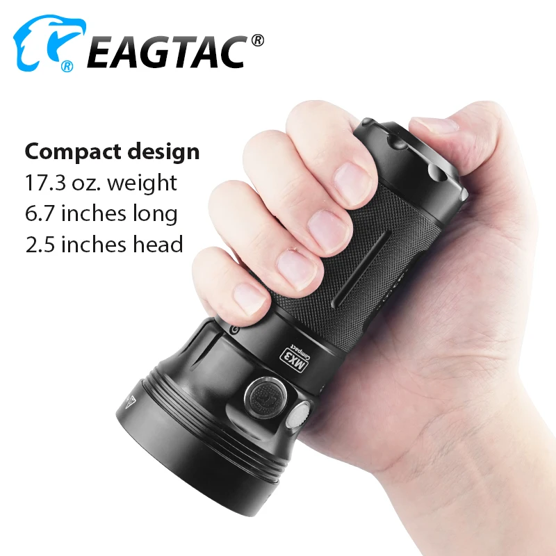 EAGTAC MX3T-C 10000 لومن 4 * SST70 SFT40 مصباح ليد جيب نوع C USB قابلة للشحن الشعلة قوة البنك وظيفة 531 متر المدمج في 18650