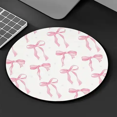 Rosa rosett musmatta rund halkfri gummidator skrivbordsmatta tillbehör kontorsmusmatta lekmatta skrivbordsunderlägg 8 best sales rund musmatta - №6