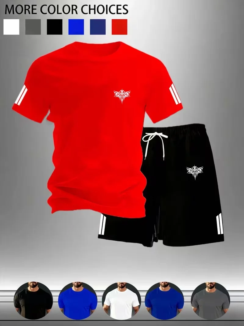 New Street Trendy Men's Summer Breathable Sportswear Short Sleeve Shorts Lightweight Quick Drying Comfortable Fashionable Sports