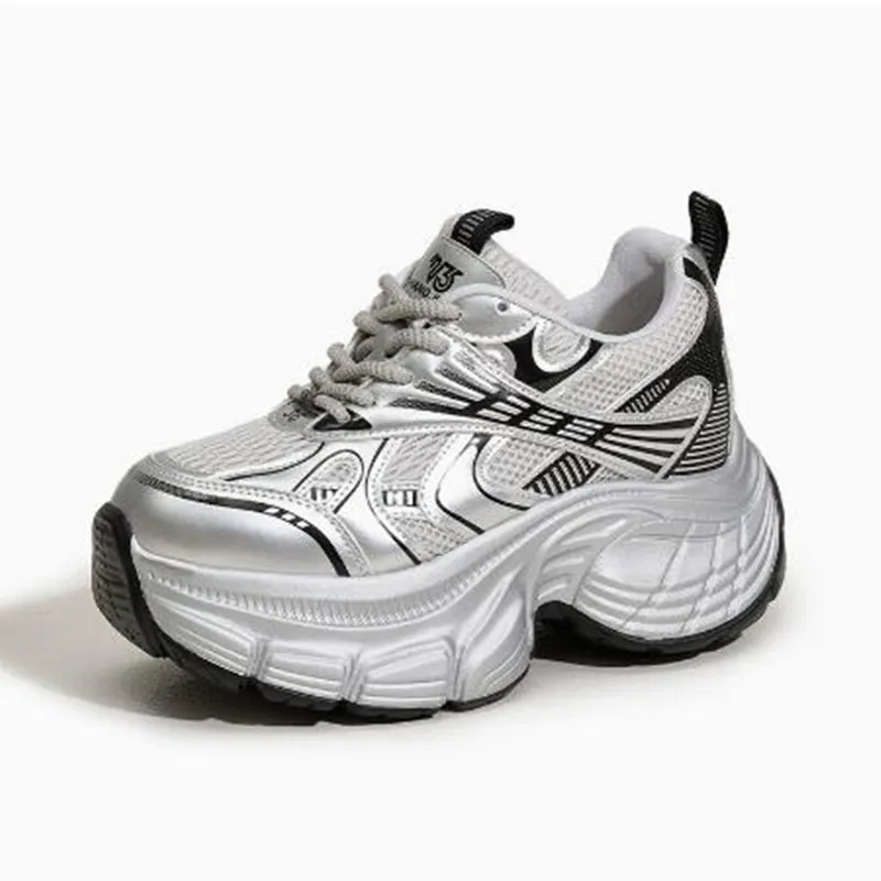 New Women's Fashion Dad Shoes -Platform Mesh Running Sneaker Breathable Casual Sports Shoes for Student Everyday Training Shoe