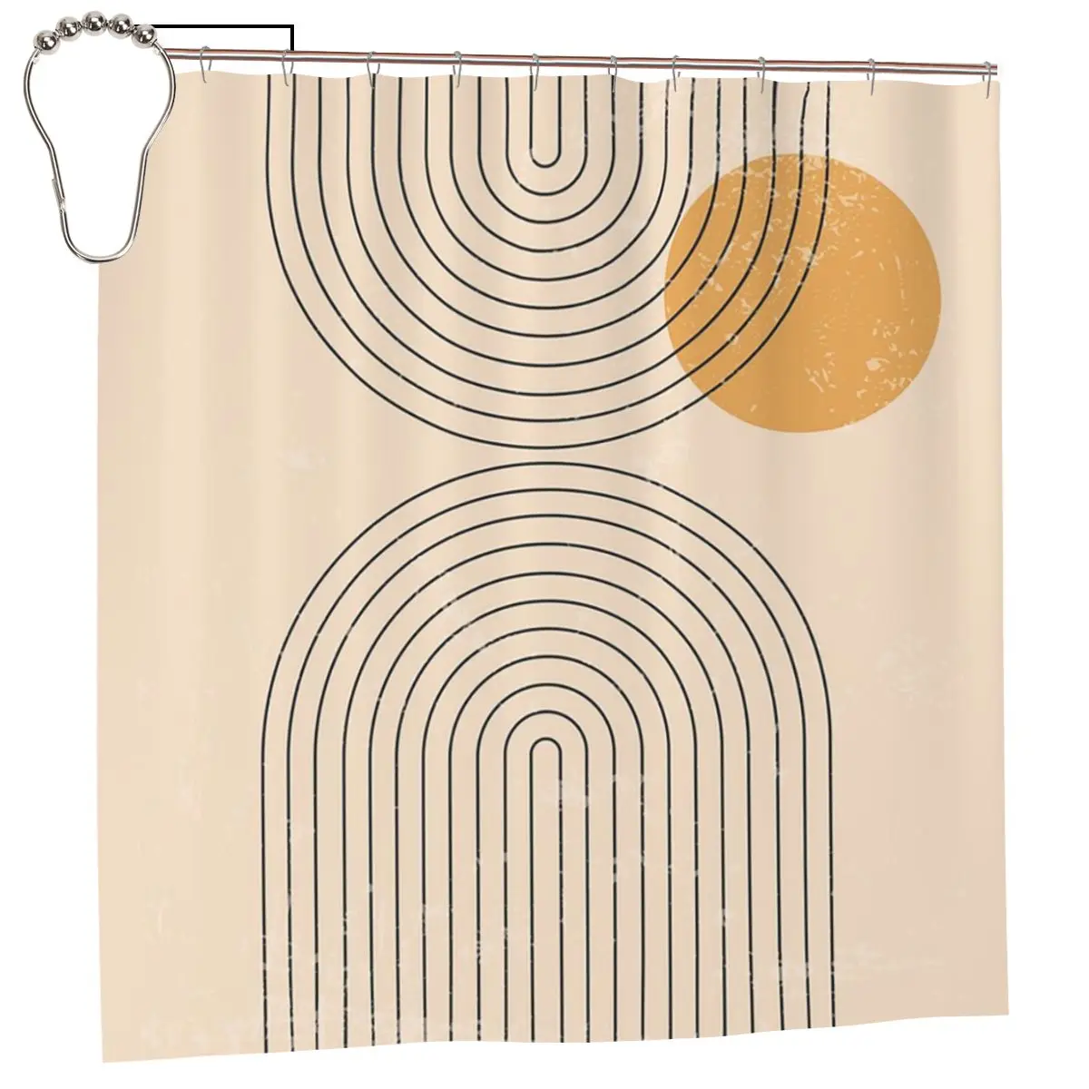 

Sunshine Arches Shower Curtain Bathroom Polyester Waterproof Bath Curtains with Hooks