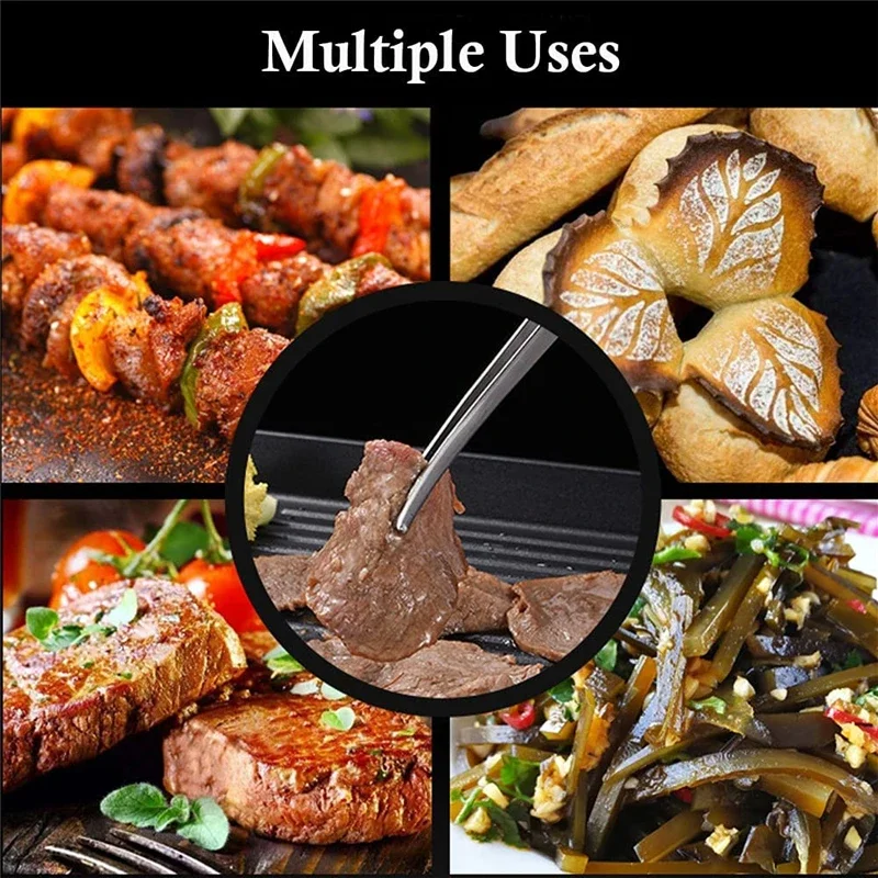 

BBQ Food Tongs Barbecue Clips Stainless Steel Kitchen Accessories Cooking Outdoor Grilling Non-Stick Steak Clamp Baking Tool