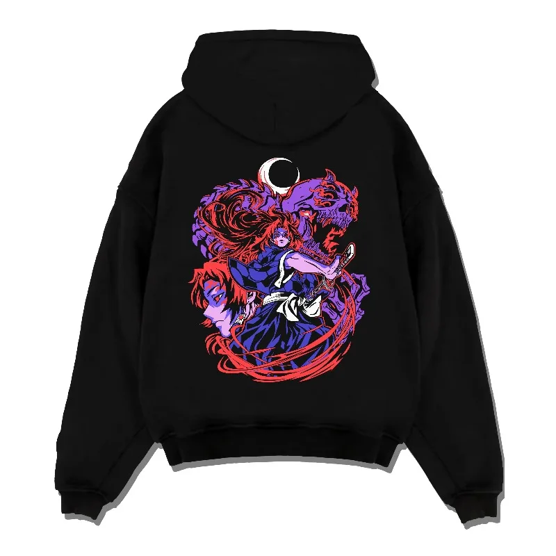 

Толстовки с капюшоном из японского аниме «Убийца демонов» Kokushibo, мужские и женские осенне-зимние толстовки из чистого хлопка, мужское пальто Y2K для пар