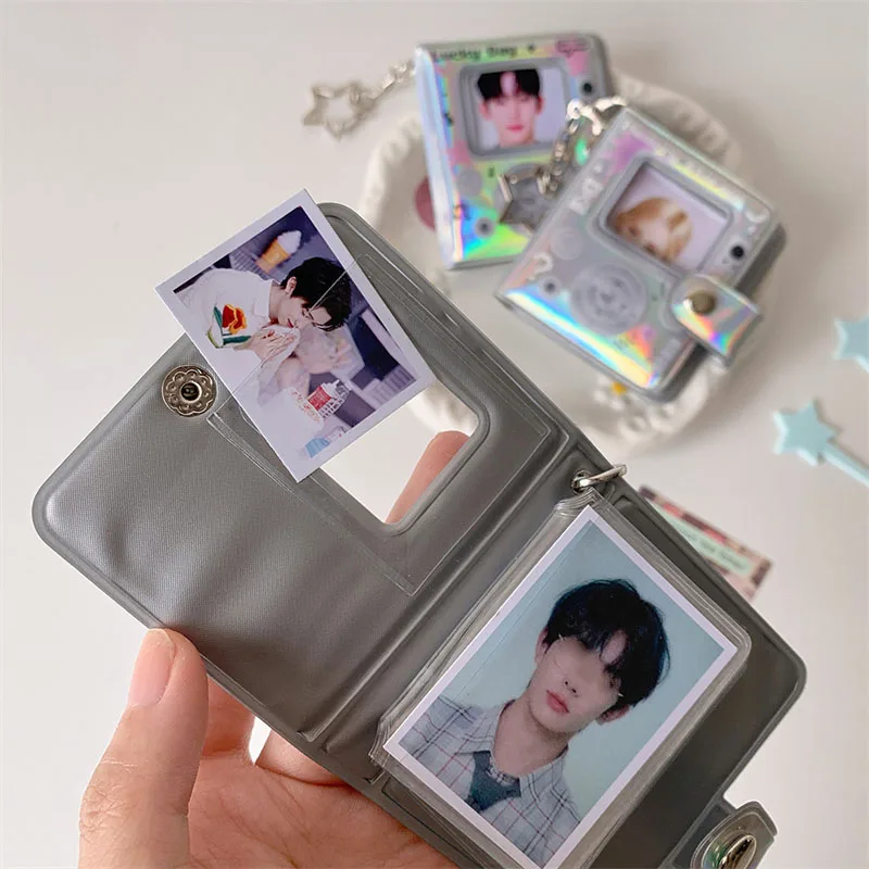 INS Fashion Sparkling 2-inch Photo Album Mini Cute Girl Idol Photo Storage Pendant Stars Card Book Keychain Photo Frame Student image 3