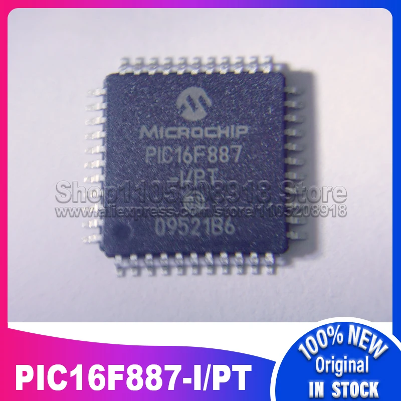 

10 ~ 50 шт./лот PIC16F887-I/PT PIC16F887 TQFP-44 100% новый оригинальный запас