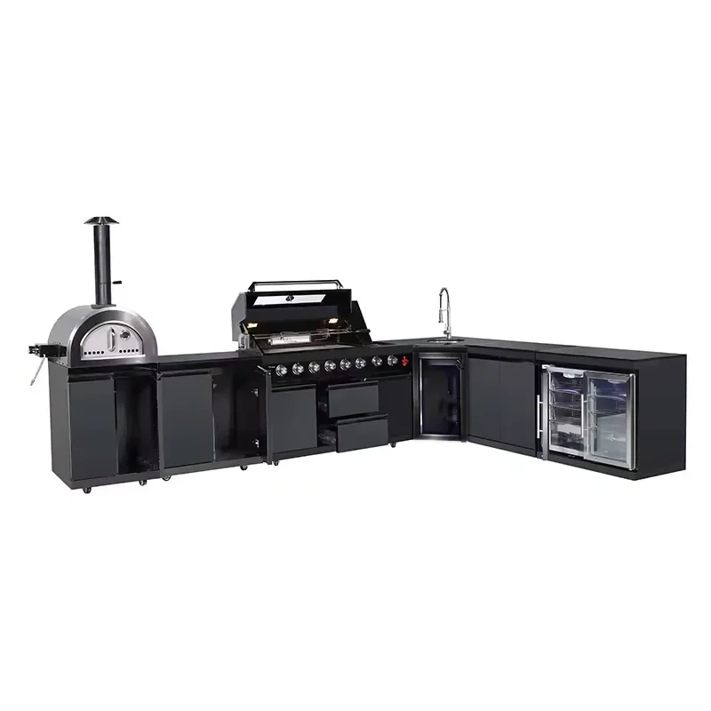 Outdoor Kitchen Set 6 Burners SS304 Gas Propane Built-in Grill Outside Bar Island Grill