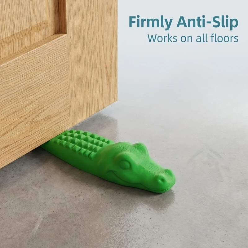 Cute Mini Crocodile Door Stopper, Ultra‑Thin Non‑Slip Wear‑Resistant Floor Guard, Durable Door Wedge