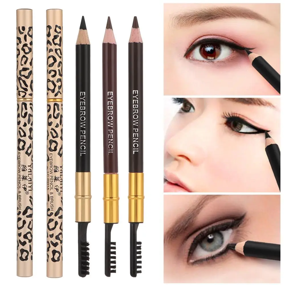 5-color Waterproof Eyebrow Pencil Leopard Pattern Durable Eyeliner Fashionable Beauty Eyebrow Cream Hot Eye Makeup