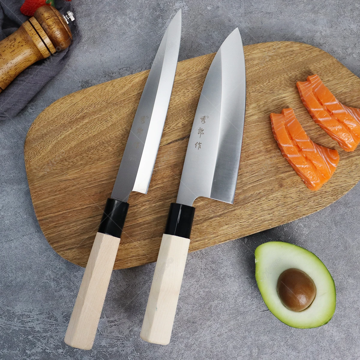 

Japanese Salmon Chef Knife Professional Sashimi Knife High Hardness Stainless Steel Kitchen Slicing Meat Cleaver with Box