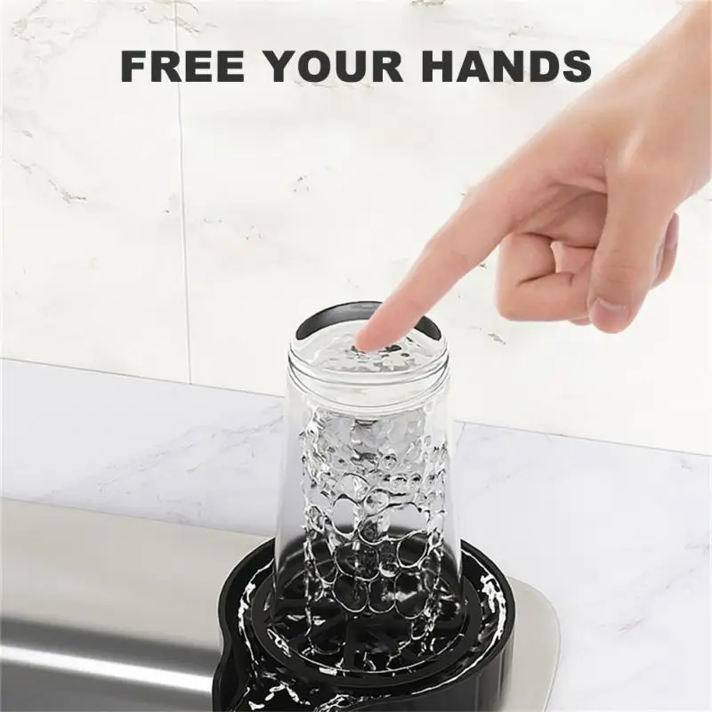 High Pressure Cup Washer Faucet Glass Rinser Automatic Glass Cup Washer Bar Beer Milk Tea Cup Cleaner Kitchen Sink Accessories