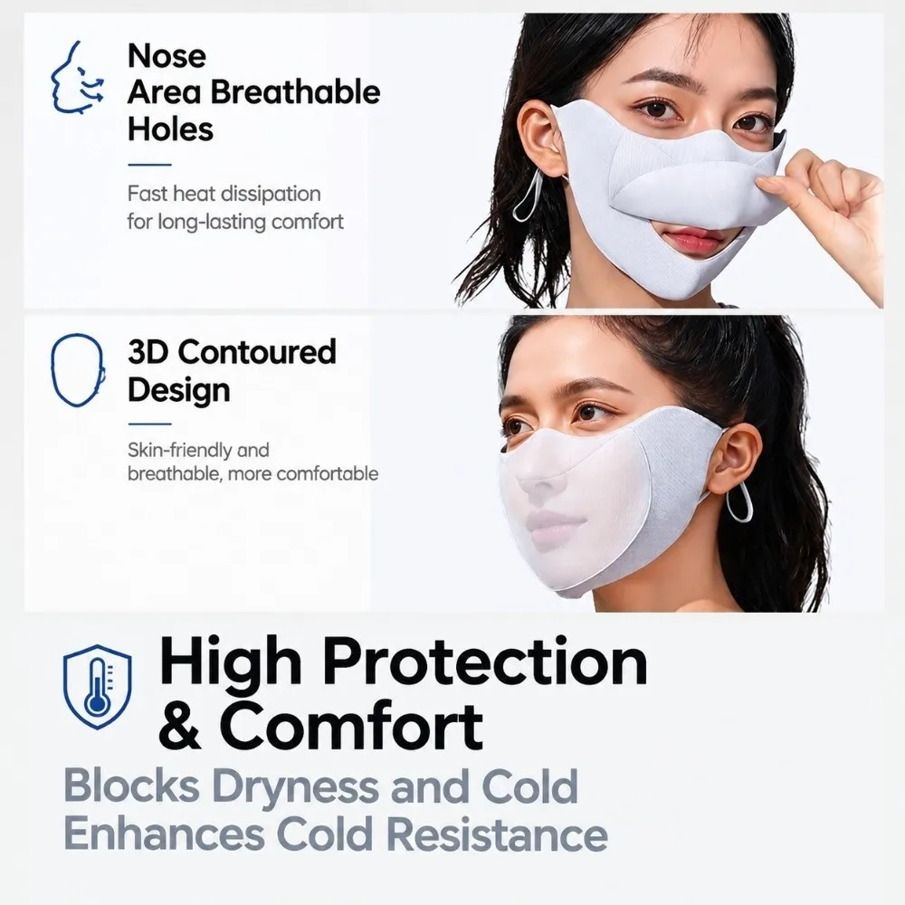 Warm Flip Mouth Design Warm Face Mask Drinkable Windproof Face Cover Winter Warm Mask Outdoor Ski Cycling