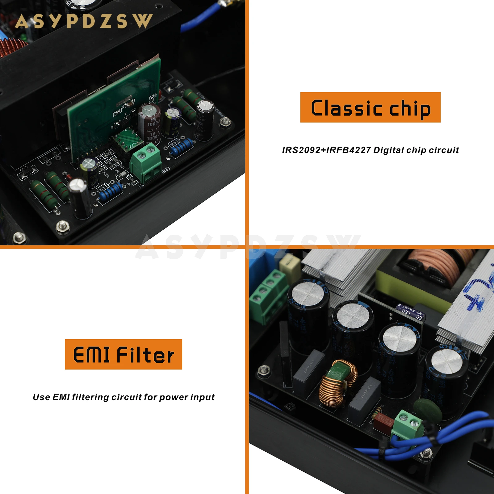 AS1000 High power Mono Class D Power amplifier 1000W Stage audio IRS2092+IRFB4227 Digital power amp