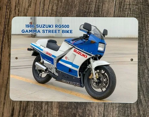Metal Wall Sign 1986 RG500  Gamma Motorcycle Street Bike Photo