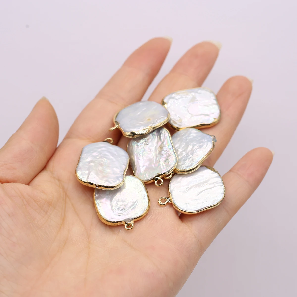 Hot Sale Natural Baroque Pearl Pendants Gold Plated Cute Baroque Charms for Trendy Jewelry Making Diy Earring Reiki Healing Gift