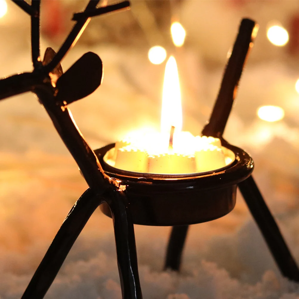 

4 Pcs Modern Deer Tealight Holders Iron C Reusable Christmas Decorations Wedding Gifts Home Accessories