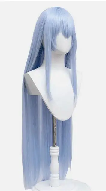 Akame ga matar!! Cabelo sintético azul reto Esdeath, perucas longas Cosplay, 100cm