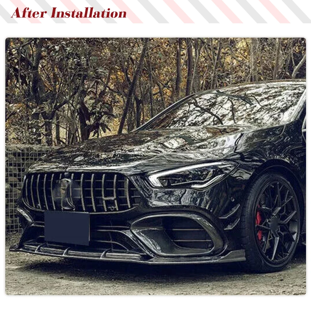 Car Front Bumper Splitters for Mercedes-Benz CLA Class W118 C118 AMG CLA45 2020-2022 Car Front Air Vent Cover Trims Carbon Fiber