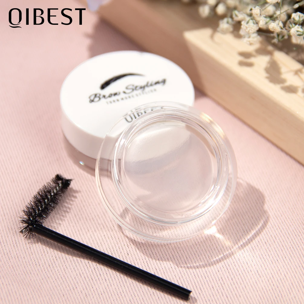 QIBEST Waterproof 3D Eyebrow Styling Cream Quick-drying Makeup Eyebrow Sculpt Soap Natural Wild Brow Pomade Setting Gel Wax