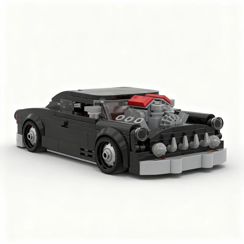 257PCS MOC City Champions Super Car Mercury Eight Lead Sled Model Technology DIY Creative Assembly Building Blocks Display Gift