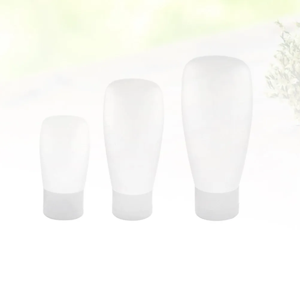 Juego de 3 botellas respetuosas con la piel, contenedores de líquidos de viaje de 30, 60 y 100 ml, botellas a prueba de fugas para champú y acondicionador