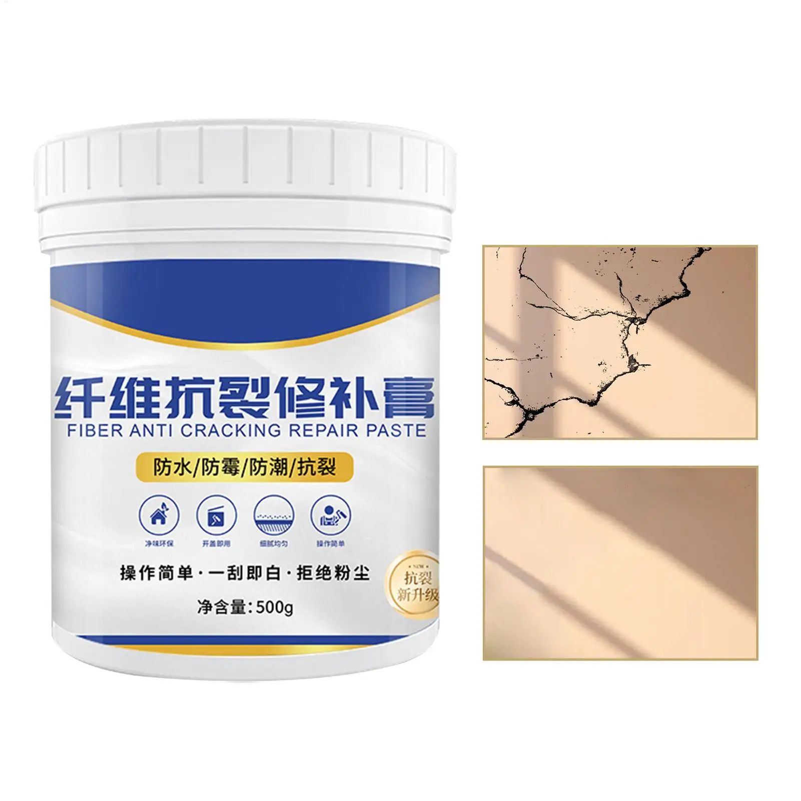 500g Long Lasting Waterproof Drywall Paste Wall Crack Repair Wall Mending Agent Putty for Indoor Home Kitchen Household Ceiling