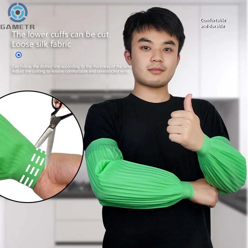 

1 Pair Multi-use Latex Waterproof Arm Sleeves Kitchen Home Household Housekeeping Cleaning Sleeve Cover Arm Protector