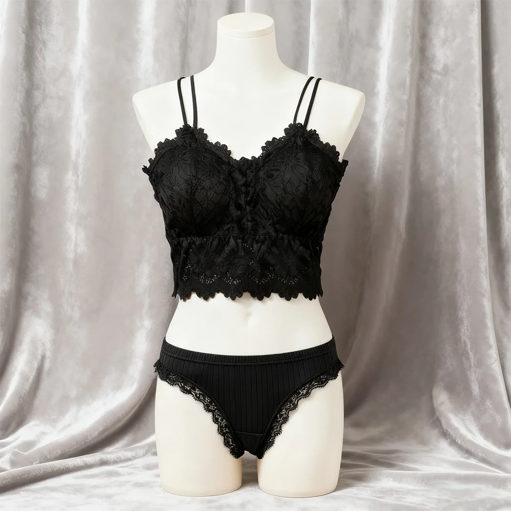 女性用レースブラ＆Tバック、ファッショナブルでセクシー、通気性のあるベスト、快適なブリーフ、透かし彫りランジェリー、女の子向け自由組み合わせ下着セット