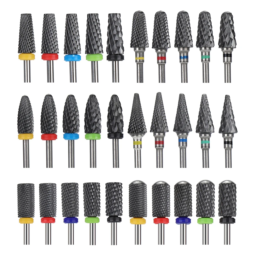 1pcs Black Ceramic Grinding Heads Nail Drill Bit  Manicure Acrylic Removal Milling Cutter Electric Nail File Accessaries