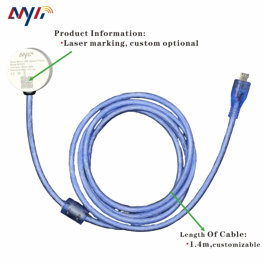 ANSI Type-2 C12.18 Smart Round Meter Readout NIR FT232 Micro USB Infrared Optical Head Android HHU