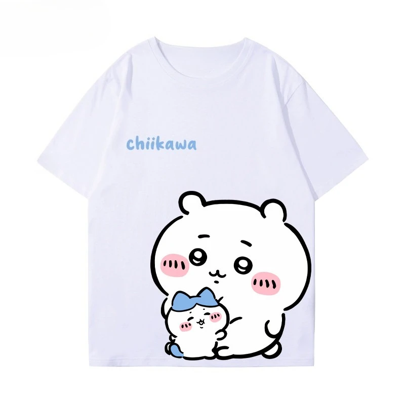 Chiikawa Cactus T-Shirt Japanese Kawaii Anime Graphic Oversize Loose Casual Short Sleeve Cotton Top for Women Girls