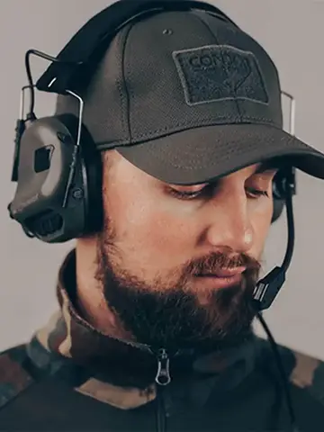 EARMOR M32 MOD4/SE Shooting Earmuffs Tactical Noise Reduction Headset with Helmet ARC Rail Adapter with Kenwood PTT adapter New