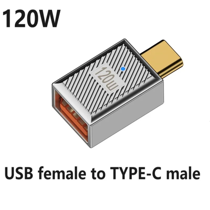 USB para Tipo C Cabo Adaptador de Dados, 120W, Macho para Fêmea, Portátil, Carregamento Rápido, Conversor, Sync Connector for Laptop