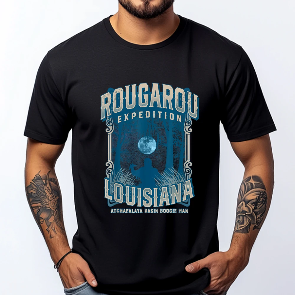 

Rougarou Expedition Louisiana Swamp Monster Werewolf Legend Designer T Shirt Mens T Shirts For Men Mardi Gras
