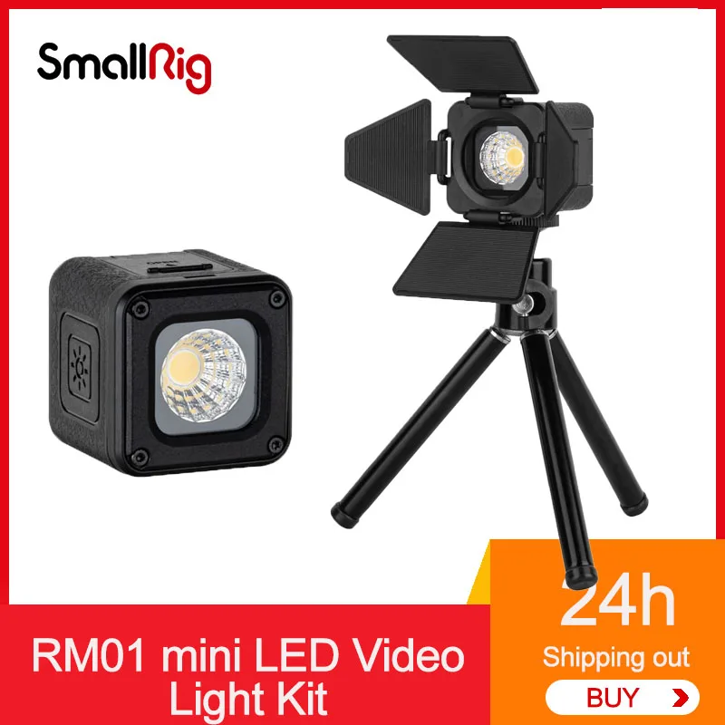 SmallRig RM01 Mini LED Video Light Watreproof Portable Lighting Kit with 8 Color Filters Fill Photography Light 5600K CRI95