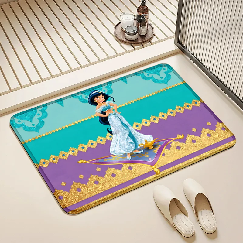 

Disney Aladdin Jasmine Door Mat Non-Slip Absorbent Floor Rug for Home Kids Room Bathroom Kitchen Decor