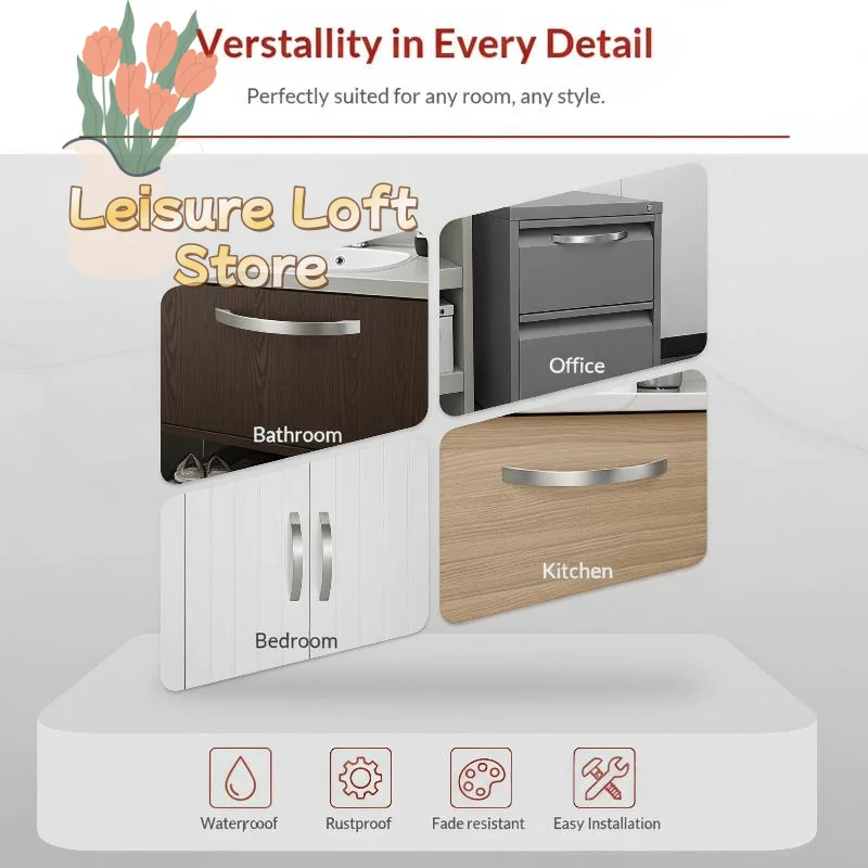 Aluminum Alloy Cabinet Pulls Knobs Smooth Surface Anti-Scratch Door Handles for Kitchen Cupboard Drawer Furniture Hardware