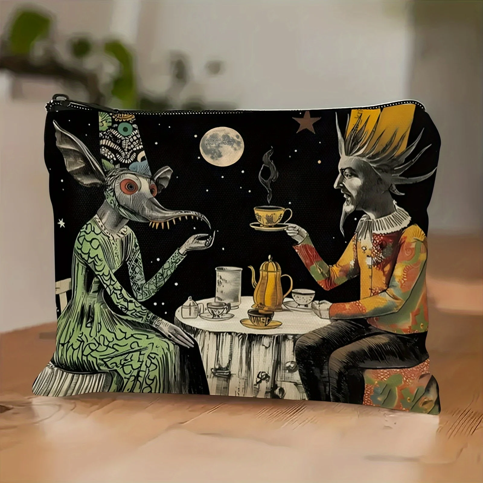 Gothic Victorian Makeup Bag Makeup Bag with Whimsical Tea Party Design Cosmetic Pouch Travel Toiletry Organizer Unique Gift